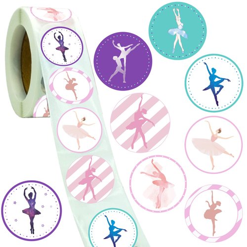 500 PCS Ballet Dance Themed Stickers,Dacing/Dance Movements Ballerina Baby Shower First 21st Birthday Party Decorations Supplies Favors