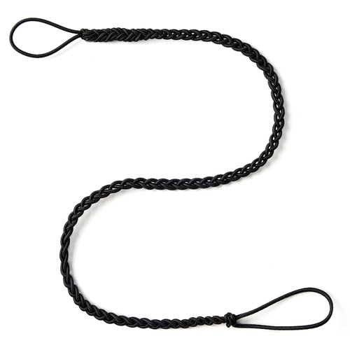 MoyRetty 25" Black Spiral Hair Tie Sprots Ponytail Holders, Elastic Braided Riptie Hair Ties No Damage for women 1PC