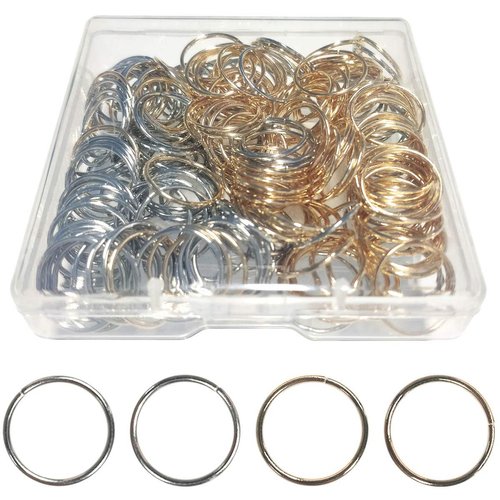 200 PCS Hair Braid Rings Hair Hoops Braid Hair Clip Accessories for Women and Girls Dreadlocks, 2 Color(Gold and Sliver)