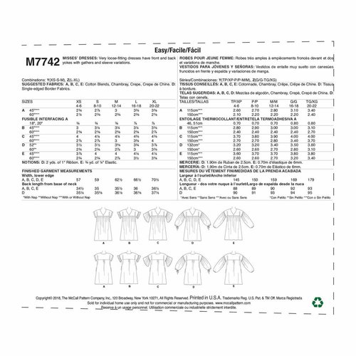 McCall's Patterns Dresses Sewing Pattern