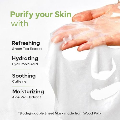 mCaffeine Green Tea Sheet Mask with Niacinamide