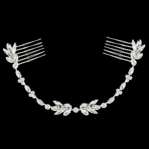 Honbay 1PCS Sparkling Rhinestones Hair Comb Fashion Ladies Chain Tassel Hair Side Comb Wedding Shiny Crystal Hair Clip Comb Bridal Headpieces Bride Headwear Wedding Hair Accessories Boho Headbands