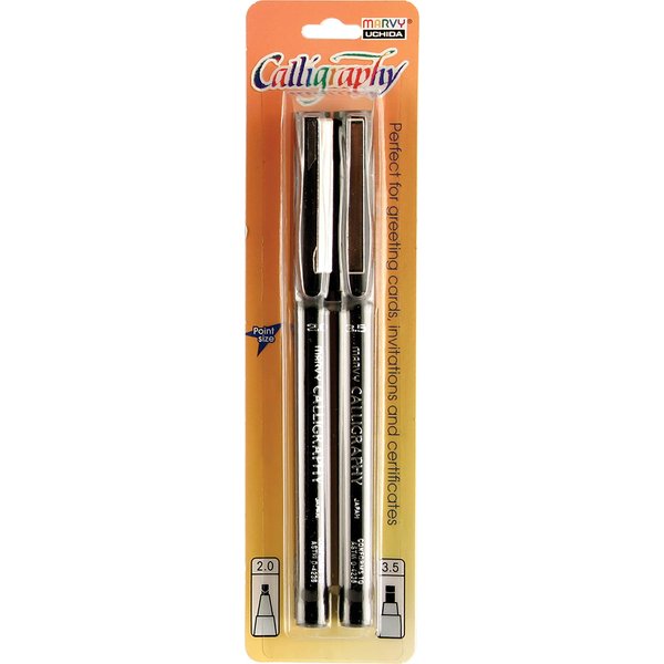 Uchida of America Calligraphy Marker Art Supplies, 2 Count (Pack of 1), Black