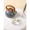 Tea Kettle, 2.7 Quart BELANKO Teapot for Stovetops Wood Pattern Handle with Loud Whistle Food Grade Stainless Steel Tea Pot Water Kettle - Gray