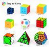 Vdealen Speed Cube Set, 9 Pack Puzzle Cube Bundle Fidget Ball 2x2 3x3 Sticker Stickerless 4x4 Pyramid Dodecahedron Skewb Infinity Magic Cube, Smooth Cube Game Toys Gift for Kids & Adults