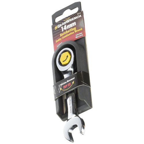 GEARWRENCH 12 Pt. Stubby Ratcheting Combination Wrench, 14mm - 9514D