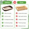 2-Pack Bamboo Wood Soap Dishes – Soap Draining Holders for Bathroom & Kitchen, Eco-Friendly