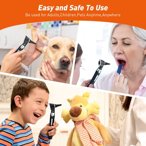 Scian Otoscope - Ear Scope with Light, Ear Infection Detector, Pocket Ear Checker Kit with 3X Magnify Lens & 8 Speculum Tips for Kids,Elders,Dogs,Home Use (Purple)
