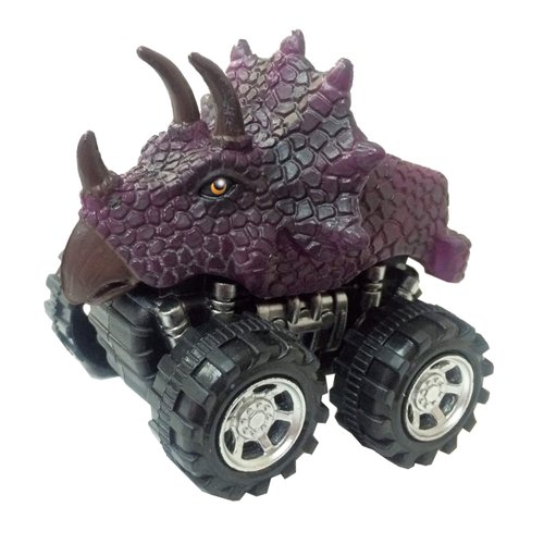 Wild Zoomies - Dinosaur Triceratops from Deluxebase. Friction powered monster truck toys with cool animal riders, great car toys and dinosaur toys for boys and girls