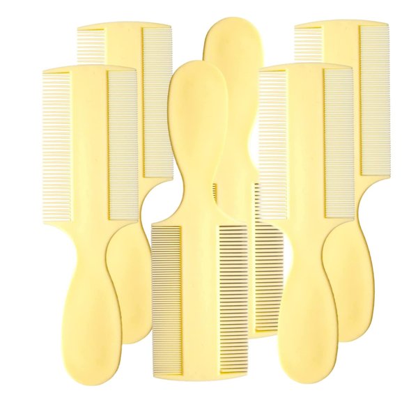 Fine Tooth Comb [Pack of 6] Double Sided Fine Teeth Baby Comb and Extra Fine Rounded Teeth for Newborn Babies and Infants with Cradle Cap and Adults with Dandruff and Lice
