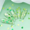 6 Grids St. Patrick's Day Nail Art Glitters 3D Holographic Green Shamrock Nail Art Stickers Irish Nail Sequins Sparkle Confetti Flakes Clover Nail Design for Women DIY St Patricks Day Nail Decorations