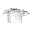 Lux Bridal Lux Accessories Floral Crystal Pave Leaf Hair Comb