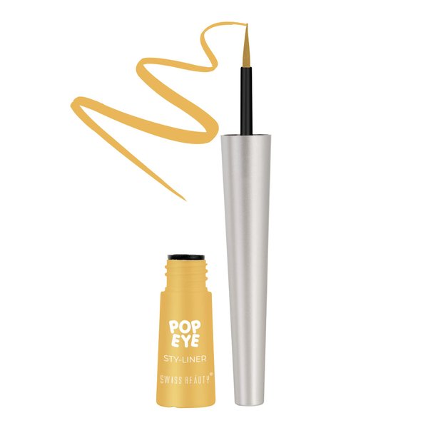 Swiss Beauty Pop Eyeliner | Waterproof and Long lasting Liquid Eyeliner | Smudge Proof Eye Makeup |Quick Drying |Shade - Sunrise , 3 ml |