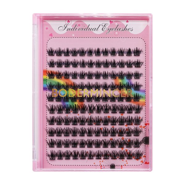 Bodermincer Lashes Clusters 10-12-14-16mm Mixed/14-16-18mm Mixed Lashes Extension Kit lash Clusters Lashes Wispy Eyelash Extension Individual False Eyelash Bunche (12+14mm Mixed)