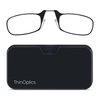 ThinOptics unisex-adult Reading Glasses + Black Universal Pod Case | Black Frames, 2.50 Strength Readers Black Frames / Black Case, 44 mm