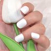 LIFOOST Gel Nail Polish Strips White Solid Color Free Nail Light/Lamp Gel Nail Stickers 20 Extra-Long Manicure Strips