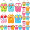 Silkfly 24 Pcs Flip Flop Tote Bags Non Woven Reusable Party Favor Bags Summer Beach Bag Bulk Tropical Gift Bags Hawaiian Goodie Bags with Handles for Kids Birthday Hawaii Luau Party Decorations