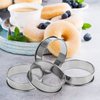 Catcan 6 Pieces English Muffin Rings, 3.15 Inch Stainless Steel Crumpet Ring Double Rolled Tart Ring Nonstick Metal Round Ring Molds with Silicone Oil Brush