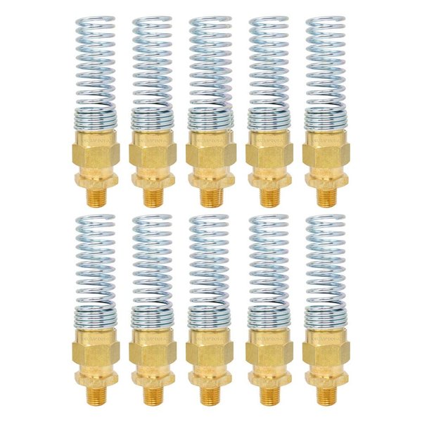 (10) DOT Approved 3/8 NPT Hose Connector, Fits 3/4 O.D x 3/8 I.D Rubber Air Hose