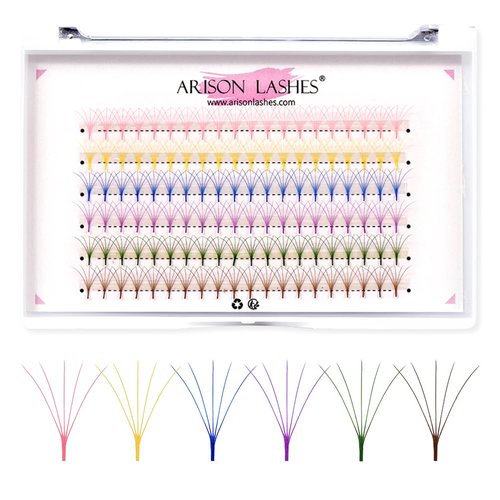 Colored Premade Fans Eyelash Extensions 5D 12mm Professional Colored Individual Lashes Volume Lash Extensions Ponited Base Premade Fans