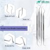 8 Pcs Dental Kit Mouth Mirror, Serrated Tweezers, Double Ended Picks for Professional Teeth Cleaning Calculus Plaque Tartar Remover Made of Stainless Steel for Oral Care with Knurled Handle and Case