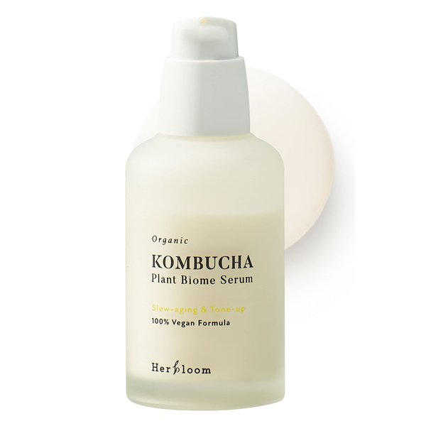 Herbloom Organic Kombucha Biome Serum - Deep Moisturizing and Hydrating Serum, Ceramide and Triple Hyaluronic Acid, Non Sticky, Korean Essence, Vegan - 1.69 fl.oz.