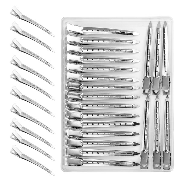 30 Pack Metal Hair Clips, 3.54 Inch Metal Duckbill Hair Clips No Crease Hair Clips for Women Hair Styling