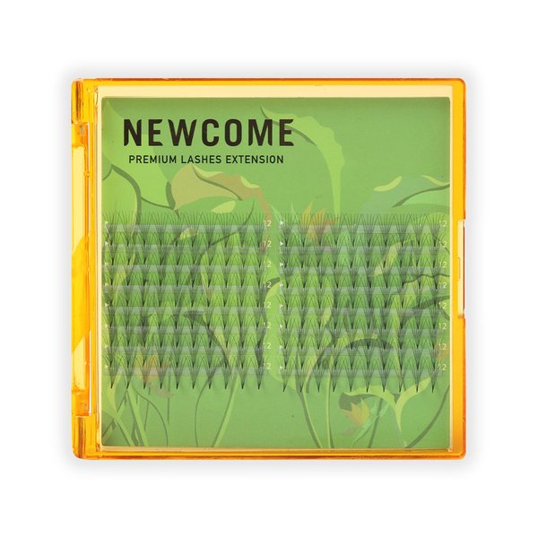 NEWCOME 6D Premade Fans Short Stem 0.10MM- Ultra-Fine, Natural-Looking, Volume Boost for Your Eyes,Safe Hypoallergenic Materials,Versatile for All Eye Shapes (D, 11MM)