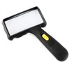 Psivika Hand-held Rectangular Magnifying Glass, LED Light Magnifier, 10X Reading Magnifying Glass for Seniors, Low Vision, Macular Degeneration