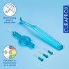 Curaprox CPS 06 Prime Start Interdental Brushes Set, 5 interdental Brushes CPS 06 Prime + 1 Holder UHS 409 + 1 Holder UHS 470, 0.6 mm to 2.2 mm, Turquoise