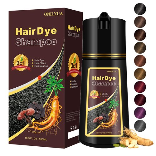 Agthyuve Dark Wine Red Hair Dye Shampoo for Men and Women, 16.9 Fl Oz (Dark Wine Red)