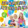 Funneh Krew Birthday Party Decorations, Cartoon Gaming Themed Party Supplies set with Happy Birthday Banner,Cake Cupcake Toppers,Balloons for Fans Adults Birthday Party Favors