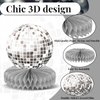 12PCS Disco Theme Party Honeycomb Centerpieces 70s Birthday Party Decorations 70s Disco Party Table Toppers Disco Ball Party Table Centerpieces for Silver Disco Back To 70s Party Supplies (Not Ball)