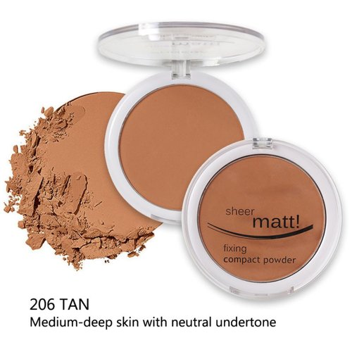 MAEPEOR Pressed Powder 8 Colors Oil Control Matte Face Pressed Powder Waterproof Long Lasting Finishing Powder Flawless Lightweight Face Compact Pressed Powder (06 Tan)