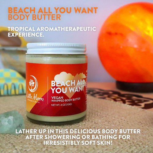 Little Moon Essentials Beach All You Want Body Butter, Vegan & Cruelty-Free Tropical Moisturizer with Cocoa Butter & Shea Butter