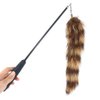 Leadigol Cat Feather Wand Retractable Cat Wand Toy,Cat Teaser Wand Interactive Long Hairy Chew Rod Cat Toy Training Toy Catch Exercise Pet Supplies Playing Toy for Kitten or cat, Brown Feather