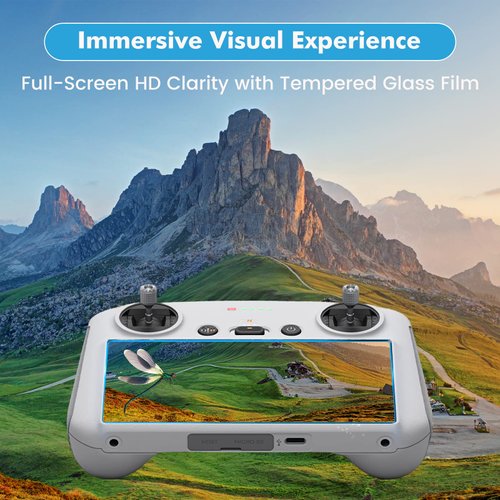 Viestbel 2 PACK Mini 3 Pro Screen Protector - Tempered Glass for DJI Mini 3/3 Pro RC Remote Control, Full-Screen Coverage, 9H Hardness, Anti-Scratch, Anti-Explosion, Oil-Resistant