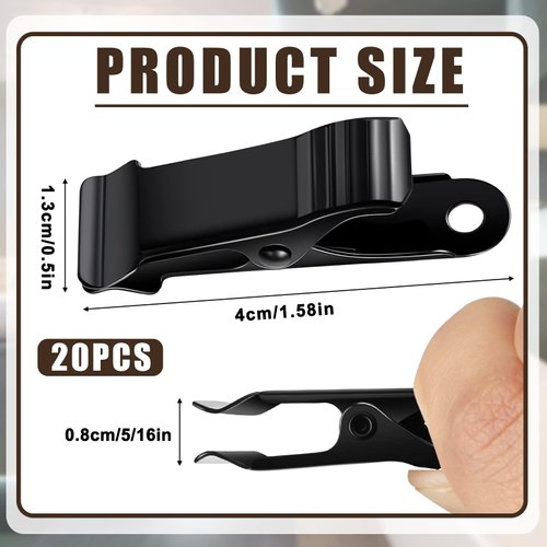 Metal Mini Clamps Mini Spring Clamp Crocodile Alligator Clips Alligator Clamps 1/2 Inch Wide Crocodile Clamps for Work, smooth jaw, 5/16 inch capacity (20, Black)