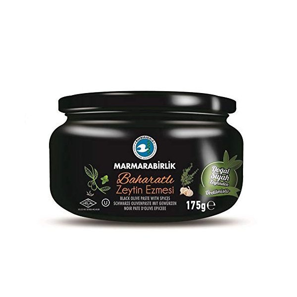 Marmara Birlik Black Olive Paste Plain, Olive Spread 175g