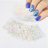 30 Sheets Flower Nail Art Stickers Spring Summer Nail Art Design 3D Self Adhesive Daisy Nail Supplies Elegant Exquisite Flower Nail Decals White Yellow Colorful Flower Nail Stickers for Woman Girls