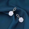 Sttiafay Vintage Crystal Flower Drop Earrings White Flower Earrings Pearl Camellia Earrings White Camellia Stud Earrings Jewelry for Women and Girls