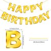 Gold Happy Birthday Banner Sign, Golden Border Happy Birthday Bunting Banner Flag Garland for Kids Boys Baby Birthday Party Decorations Supplies