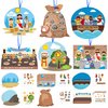 Religious Sunday School Crafts for Kids 36Set Bulk Christian Bible Stories DIY Paper Craft Sticker Hanging Ornament Craft Kit for Classroom VBS Activities Sunday School Church Carnivals Exchange Gifts
