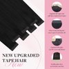 MAXITA Hair Extensions Tape in Natural Black Hair Extensions Tape in Extensions Remy Human Hair Seamless Straight Human Hair Extensions 18 Inch 20pcs 50g Real Human Hair for Women