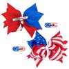 Whaline Jumbo 4th of July Bow Hair Clips 5.9inch American Flag Barrette Hair Bow Patriotic Stars and Stripes Hairgrips Baby Girls Women Hair Accessories for Independence Day Memorial Day, 2Pcs
