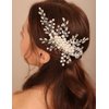 BERYUAN Wedding Ivory Crystal Rhinestone Hair Comb Pearls Crystal Rhinstone Headpiece Pearls Wedding Headband Silver Bride Hair Accessory for Brides (ivory)