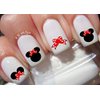 Minnie Mouse Red Bow Water Nail Art Transfers Stickers Decals - Set of 66 - A1223