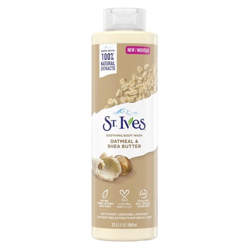 St. Ives Oatmeal & Shea Butter Body Wash | Moisturizing Body Wash for Sensitive and Dry Skin | 22 Fl. Oz.