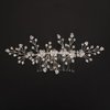 Teyglen Silver Rhinestone Headpiece Flower Bride Wedding Hair Comb Bridal Crystal Hair Pieces Bridal Side Comb Hair Accessories for Women