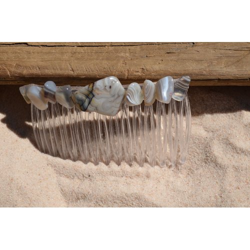 Banded Agate Stone Hair Comb